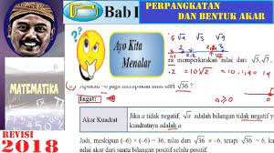 Jawaban matematika kelas 7 smp buku paket yg ayo kita menalar no 2 pembahasan. Perpangkatan Dan Bentuk Akar Smp Kelas 9 Buku Bse Revisi 2018 Matematika 1 4 Ayo Kita Menalar Youtube