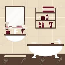 Bad Badezimmer Interieur Isolierte Badezimmermobel Auf Den Hintergrund Badewanne Waschbecken Spiegel Regal Badezimmermobel Mit Bad Elemente Wohnung Stil Vektor Illustration Lizenzfrei Nutzbare Vektorgrafiken Clip Arts Illustrationen Image