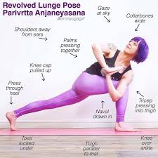 Parivrttaanjaneyasana Revolvedlunge On Yogaalignment With Omniyogagirl Improveyourpractice Revolved Lunge With Prayer