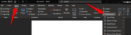 Click on this button to open a menu of options. How To Insert Page Numbers In Word And Google Docs