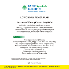 Profil kamajaya jasa utama / jasa raharja; Lowongan Kerja Bank Bukopin Syariah Account Officer Ao Yogyakarta Jatengloker