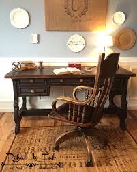 Executive Desk Antique Oak Library Chair From 1920 S Painted In Heirloompaint Black Bean D Wood Desk Chair Mixed Dining Chairs Comfy Living Room Furniture