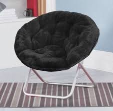 Black Fuzzy Chair Game Room Chairs Saucer Chairs Kids Chairs