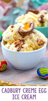 Cadbury Creme Egg Ice Cream Recipe Easter Ice Cream Homemade Custard Easter Desserts Recipes
