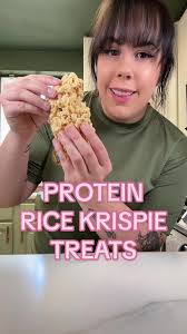 Today, I’m showing you how to make the BEST tasting PROTEIN Rice Krispie  Treats you’ll EVER have! So easy with only 5 ingredients! Let me know what  I should make next! #mazerlaser #fy #fyp ...