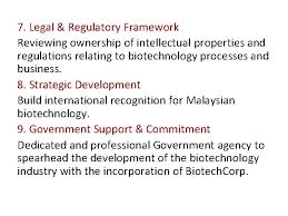 Establishment of malaysia biotechnology corporation sdn bhd (biotechcorp) 4. Ptt 403 Biotechnology Products Commercialization Review On Malaysia