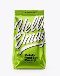 Download Metallic Food Bag Mockup In Bag Sack Mockups On Yellow Images Object Mockups