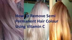 Rinse your hair for several minutes under hot water to remove any remaining hair color. How To Remove Semi Permanent Hair Dye Using Vitamin C Semi Permanent Hair Dye Hair Color Remover Remove Semi Permanent Hair Color
