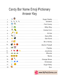 We send trivia questions and personality tests every week to your inbox. Free Printable Candy Bar Emoji Quiz