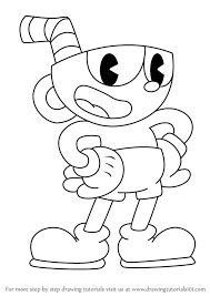Learn How To Draw Cuphead From Cuphead Cuphead Step By Step Drawing Tutorials Coloring Pages Valentines Day Drawing Flag Coloring Pages