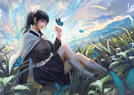 97 shinobu kochou hd wallpapers and background images. Kanao Tsuyuri Fantasy Frumusete Luminos Butterfly Girl Rif Febriz Blue Hd Wallpaper Peakpx