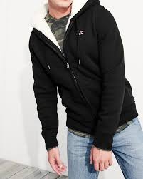 Hollister Sherpa Lined Full Zip Icon Hoodie Hoodies Men Sherpa Lined Sweatshirt Designs