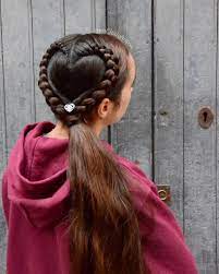 Valentine S Day Hair With Lace Dutch Braid And Deep Side Ponytail Kids Hairstyles Braid Styles Braided Hairstyles