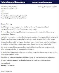 Contoh Surat Penawaran Harga Barang Jasa Dan Kerjasama Surat Keuangan Jurnal
