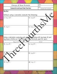 Logarithms Change Of Base Formula Notes With Examples Change Formula Notes