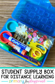 Student Supply Box For Distance Learning Primary Playground Distance Learning Student Supply Classroom Supplies Organization
