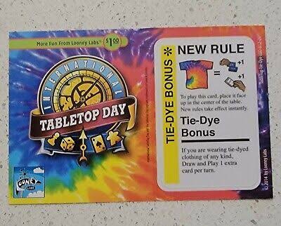 FLUXX TIE-DYE BONUS PROMO CARD INTERNATIONAL TABLETOP DAY | eBay
