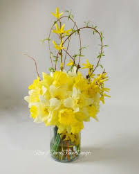 Daffodil Forsythia Arrangement Rose Of Sharon Floral Designs Rose Of Sharon Floral Arrangements Floral Design