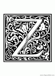 Coloriage Lettre Z A Imprimer Dans Les Coloriages Lettrine Dessin A Imprimer Illuminated Letters Letter Z William Morris