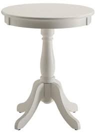 Alger 18 Wide White Round Pedestal Wood Side Table Walmart Com In 2020 White Accent Table Furniture Acme Furniture