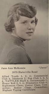Jane Ann McKenzie Ithaca High School yearbook 1959