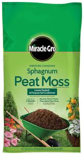 Remove the peat moss from its wrappings, and spread it over a garden area to a depth of 1 inch. Miracle Gro Enriched Sphagnum Peat Moss Soils Miracle Gro
