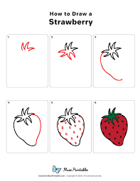 learn how to draw a strawberry step by step a free printable download of this tutorial is available at htt easy drawings art drawings for kids doodle drawings
