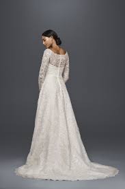 Off The Shoulder Lace A Line Wedding Dress David S Bridal Conservative Wedding Gowns Wedding Dresses Beaded Designer Wedding Dresses