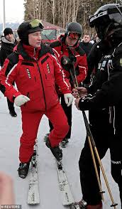 How many hidden talents does the russian leader have? Vladimir Putin Skis Down Russia S Slopes With The Leader Of Belarus Daily Mail Online