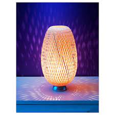 Bamboo side lamp table with shelf vgc. Boja Table Lamp Bamboo Handmade Ikea