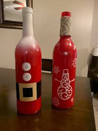 Wine Bottle Christmas Craft Wine Bottle Crafts Christmas Christmas Wine Bottles Wine Bottle Crafts