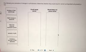 Many cancers can cause anemia, but bowel cancers most commonly cause iron deficiency some cancers cause skin color changes. Solved The Following Are Examples Of Changes In Cell Beha Chegg Com