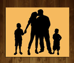 Custom Family Silhouette 4 People From Your Photo Printable 8x10 Choose Your Color Family Portrait Custom Family Portrait Silhouette Portrait Family Portraits
