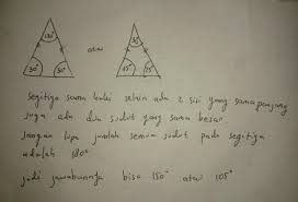 Sudut tumpul sebuah segitiga adalah segitiga yang salah satu sudutnya lebih besar dari 90 derajat. Jika Sebuah Segitiga Sama Kaki Mempunyai Sudut Terkecil 30 Maka Jumlah Sudut Terbesar Dan Brainly Co Id