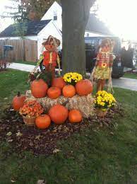 Fall Decorations Outdoors 2013 Pumpkins Haystacks Mums Thanksgiving Decorations Outdoor Fall Thanksgiving Decor Fall Yard Decor