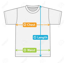 T Shirt Illustration For Size Chart English Color Version