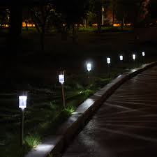 Shop 12 Pcs Garden Outdoor Stainless Steel Led Solar Landscape Street Lamp Overstock 31169337