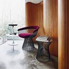 Large brimstone side table in carrara marble & oak. Platner Beistelltisch Von Warren Platner I Knoll International Platner Kollektion Markanto