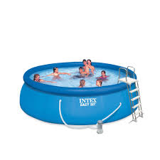 Piscine Autoportee Ronde Intex Easyset Diametre 4 57m X H 122 Cm Piscine Piscine Sauna Spa Jardin Exterieur