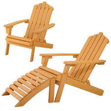 Outdoor Patio Deck Adirondack Chair Fir Wood Lounger Beach Seat Pool W Ottoman Outdoorpatiodeckadirondackchair