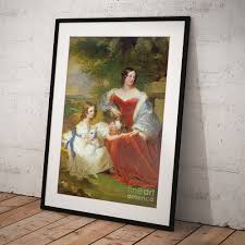 Portrait Of Mrs Sarah Frances Cooper And Her Daughters L Selina And R  Cicely Florence Art Print by Frederick Richard Say