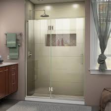 Dreamline Unidoor X 49 In X 72 In Frameless Hinged Shower Door In Brushed Nickel D32572r 04 Shower Doors Frameless Shower Doors Frameless Shower