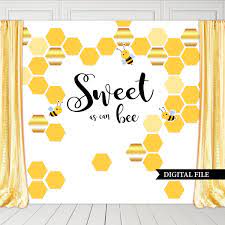 Sweet As Can Bee Backdrop Bumble Bee Party Banner Bee Baby Etsy Baby Shower Party Signs Bee Party Bee Baby Shower Party