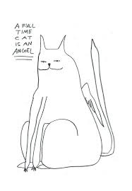 Black And White Cat Drawing Simple 