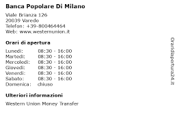 Bpm banca popolare di milano. á… Orari Di Apertura Banca Popolare Di Milano Viale Brianza