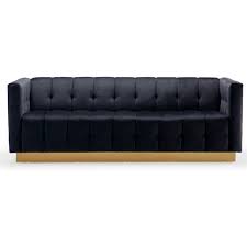 Black And Gold Leather Couch Chic Home Fsa9187 Dr Primavera Sofa Tufted Black Velvet Gold Base Sofa Soft Seating Sofa Upholstery