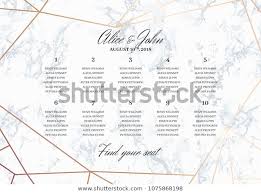 Wedding Seating Chart Poster Template Geometric Stock Vector