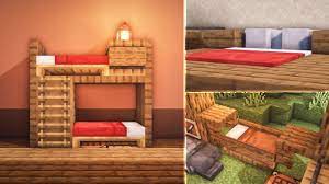 This two level bed design is great when you have limited rooms and more people to accommodate. Minecraft 8 Bed Build Hacks And Ideas Youtube