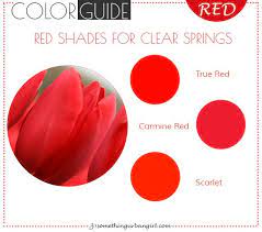 Dark and light colors can work very well if mixed correctly and few look as well together as black ultimately, the color combination of red and yellow is extremely captivating. Which Red Shade Is The Best For Spring Women Clear Spring Palette Clear Spring Deep Winter Colors