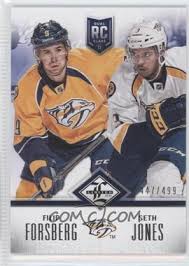 Seth jones plays against the nashville predators during an nhl playoff hockey game in may in columbus, ohio. 2012 13 Panini Limited Rookie Redemptions R Nas Nashville Predators Filip Forsberg Seth Jones 499